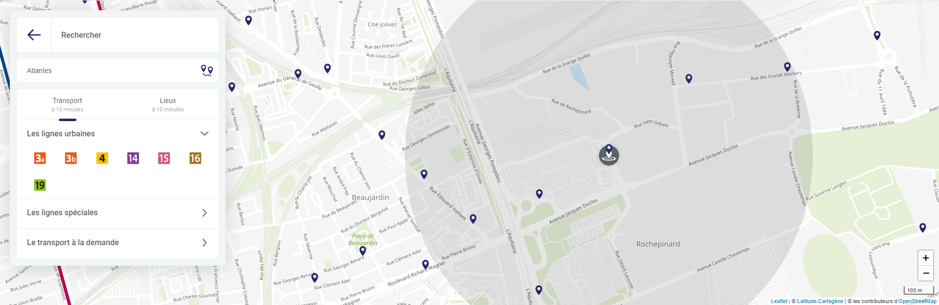 Plan de quartier dynamique autour de l'arrêt Atlantes