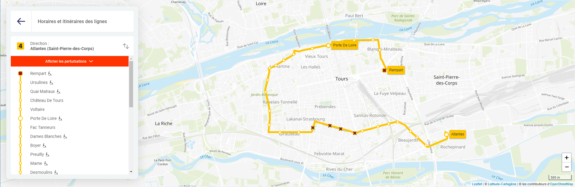 Plan dynamique de la ligne 4